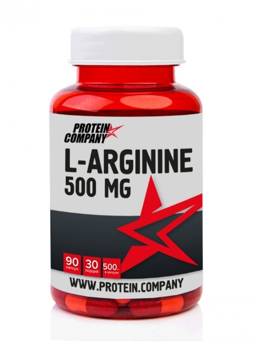 Аминокислота PROTEIN.COMPANY L-аргинин 500 mg (90 капсул) (фото modal 1)