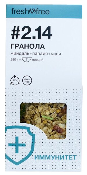 Гранола fresh & free хлопья Миндаль + папайя + киви, коробка (фото modal 2)
