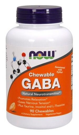 Аминокислота NOW Gaba 250 mg (90 таблеток) (фото modal 1)