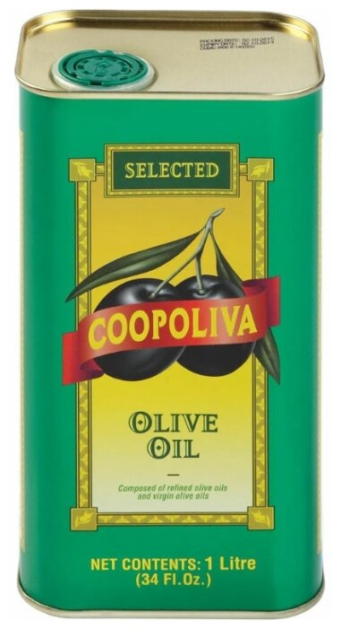 Coopoliva Масло оливковое Pure, жестяная банка (фото modal 1)
