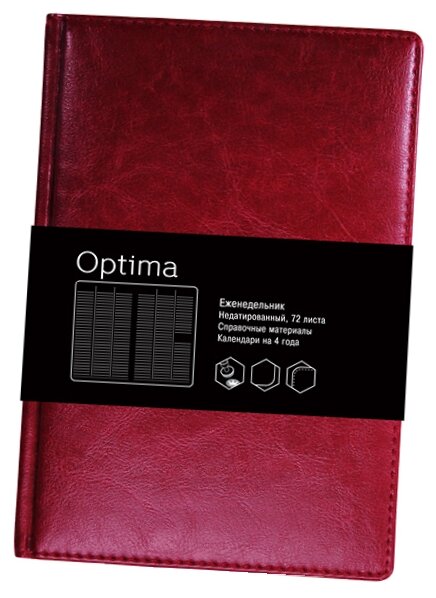 Ежедневник Listoff Optima недатированный, искусственная кожа, А4, 72 листов (фото modal 1)