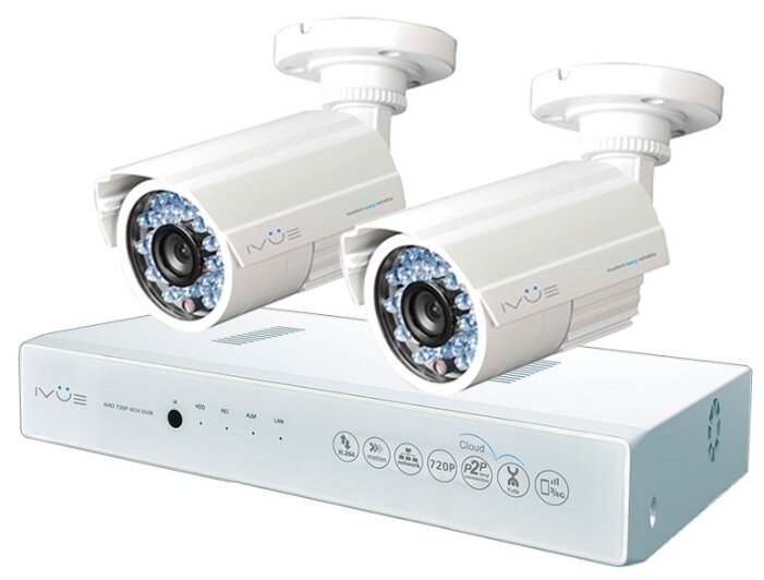 Комплект видеонаблюдения IVUE D5004 AHC-B2 2 камеры (фото modal 1)