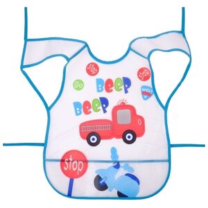 Крошка Я Нагрудник-фартук непромокаемый для мальчика / девочки, с отворачивающимся карманом, на завязках (фото modal nav 1)