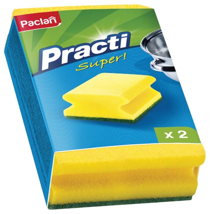 Губка для посуды Paclan Practi Profi 2 шт (фото modal 2)