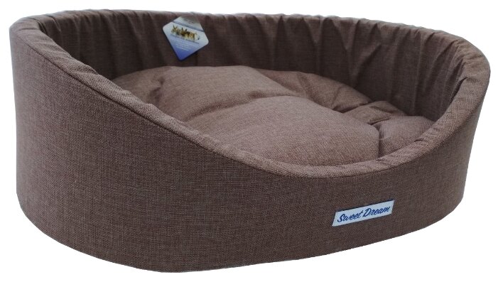 Лежак для собак, для кошек Бобровый Дворик овальный с бортиком Сладкий сон №3 55х43х16 см (фото modal 3)
