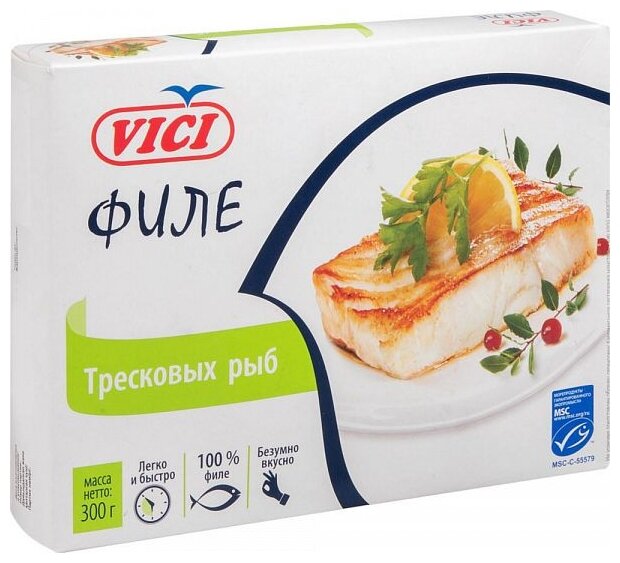 Vici Филе тресковых рыб замороженые порции 300 г (фото modal 1)