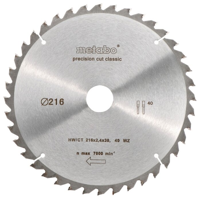 Пильный диск Metabo 628060000 216х30 мм (фото modal 1)