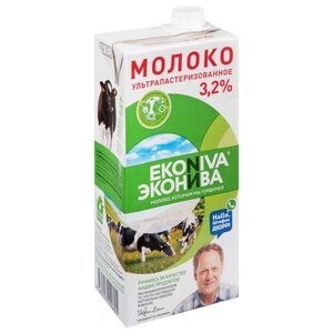 Молоко ЭкоНива Ультрапастеризованное 3.2%, 1 л (фото modal nav 2)