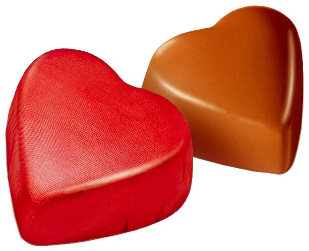 Конфеты Победа вкуса Сердечки с ореховым кремом красные, коробка (фото modal 1)