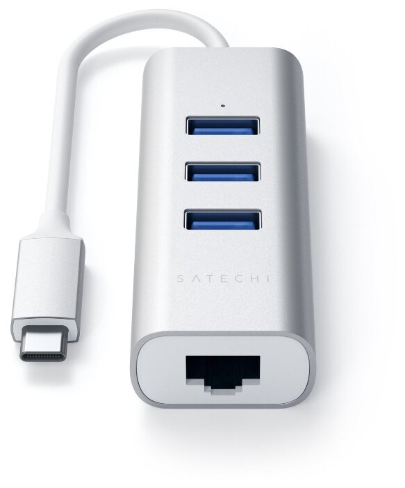 USB-концентратор Satechi Type-C 2-in-1 USB 3.0 Aluminum 3 Port Hub and Ethernet Port (ST-TC2N1USB31A), разъемов: 3 (фото modal 3)