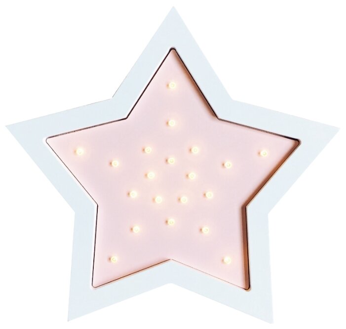 Ночник Amelia Kingdom Звезда (розовый/белый) (фото modal 1)