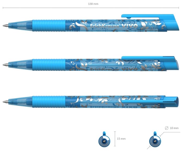 ErichKrause ручка шариковая Vivo Spring в блистере, 0.7 мм (45025) (фото modal 4)