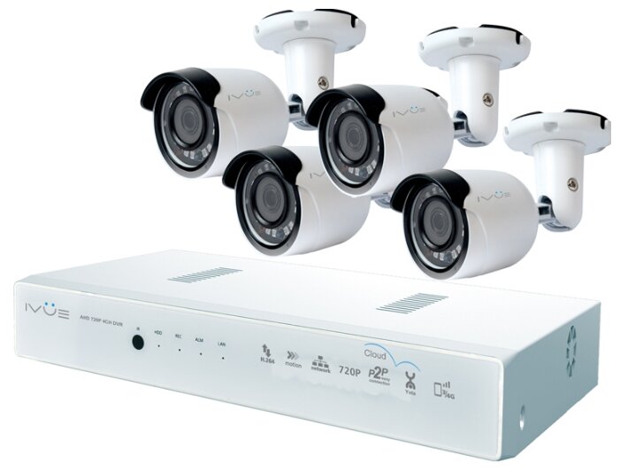Комплект видеонаблюдения IVUE D5008-РРС-B4 4 камеры (фото modal 1)