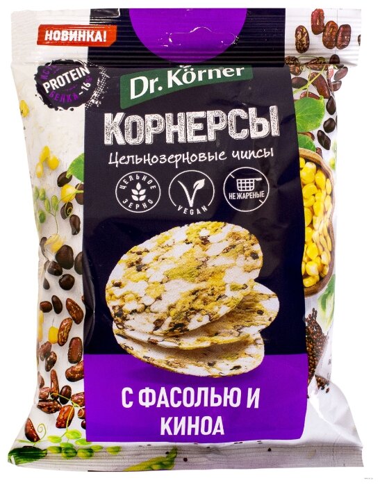 Хлебцы кукурузно-рисовые Dr. Korner с фасолью и киноа 50 г (фото modal 1)