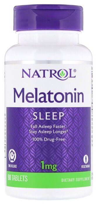 Мелатонин Natrol Melatonin 1 mg Time Release (90 таблеток) (фото modal 1)