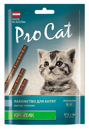 Лакомство для кошек Pro Cat мясные палочки Кролик (фото modal 1)