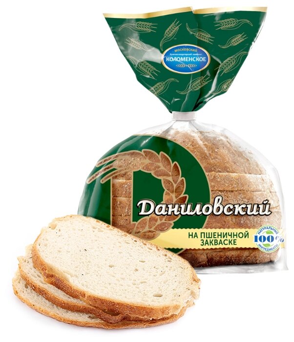 Коломенское Хлеб Даниловский пшенично-ржаной на пшеничной закваске в нарезке 275 г (фото modal 1)