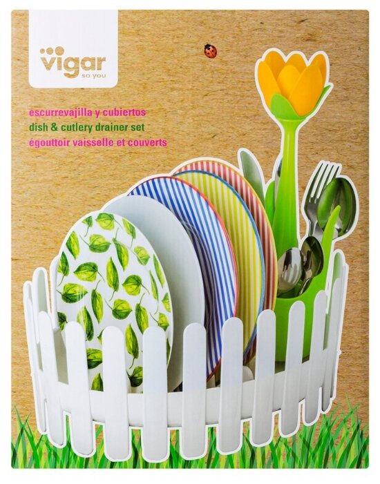 Сушилка для посуды Vigar Flower Power 7359 28x15.5x36 см (фото modal 2)
