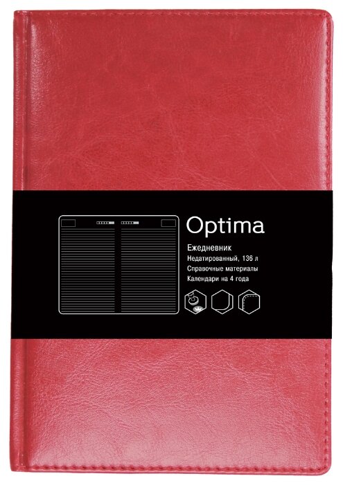 Ежедневник Listoff Optima недатированный, искусственная кожа, А5, 136 листов (фото modal 3)