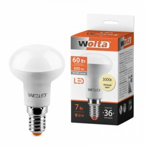 Лампа Wolta E14 50 7Вт 3000K (фото modal 1)