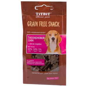 Лакомство для собак Titbit Grain Free Snack снек беззерновой с мясом индейки (фото modal nav 1)