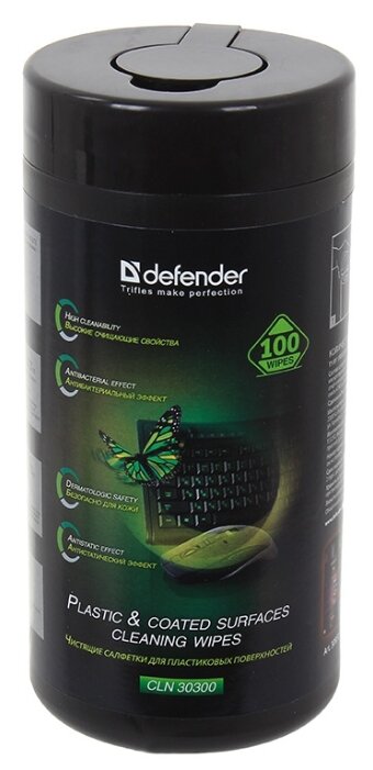 Defender Cleaning Wipes CLN 30300 влажные салфетки 100 шт. для оргтехники (фото modal 2)