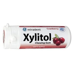 Жевательная резинка miradent Xylitol Chewing Gum Клюква, без сахара 30 шт. (фото modal nav 1)
