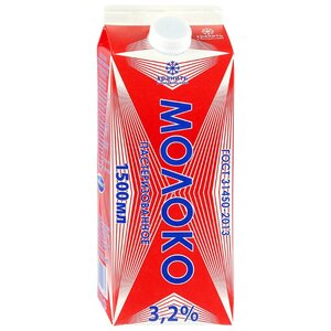 Молоко Экомилк пастеризованное 3.2%, 1.5 л (фото modal nav 1)