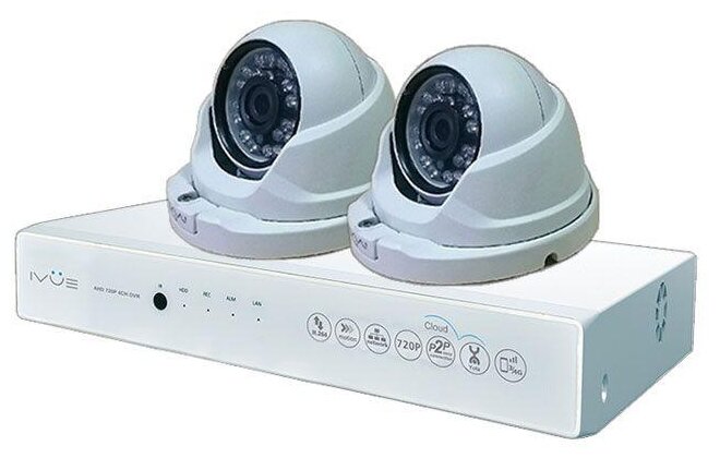 Комплект видеонаблюдения IVUE D5004 AHC-D2 2 камеры (фото modal 1)