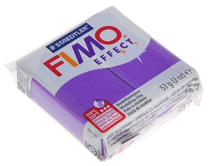 Полимерная глина FIMO Effect запекаемая фиолетовый с блестками (8020-602), 57 г (фото modal 1)