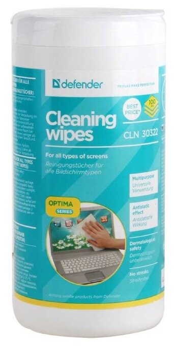 Defender Multipurpose Cleaning Wipes CLN 30322 влажные салфетки 100 шт. для экрана (фото modal 8)