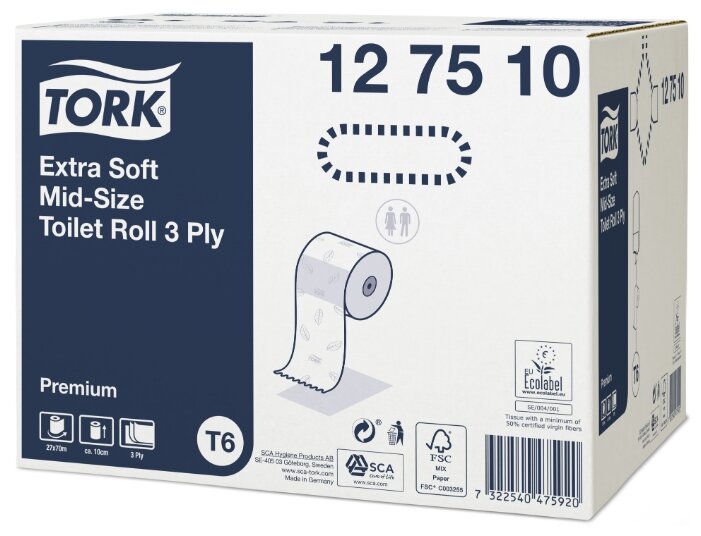 Туалетная бумага TORK Premium 127510 (фото modal 1)