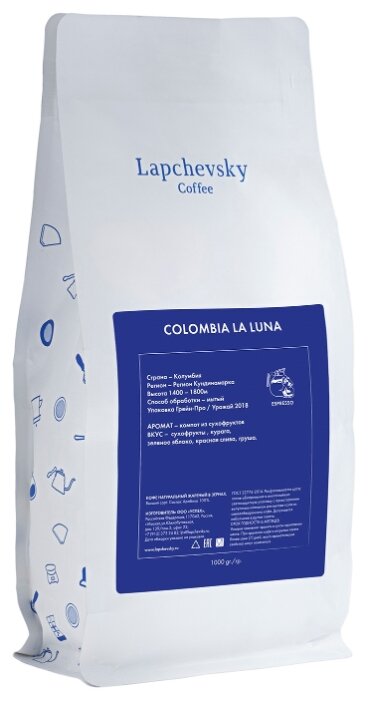 Кофе в зернах Lapchevsky Colombia La Luna (фото modal 1)
