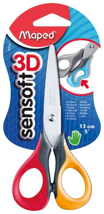 Maped ножницы Sensoft 3D 13см с гибкой ручкой (фото modal 1)