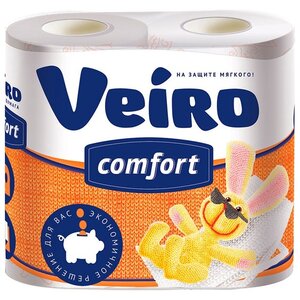 Туалетная бумага Veiro Comfort белая двухслойная (фото modal nav 1)