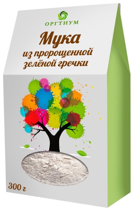 Мука Оргтиум экологическая из пророщенной зеленой гречки, 0.3 кг (фото modal 1)