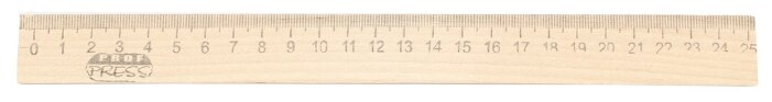 Проф-Пресс Линейка деревянная 25 см (Л-4266) (фото modal 1)
