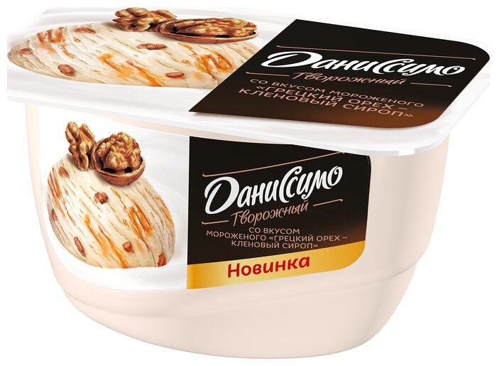 Творожный десерт Даниссимо со вкусом мороженого грецкий орех с кленовым сиропом 5.9%, 130 г (фото modal 1)