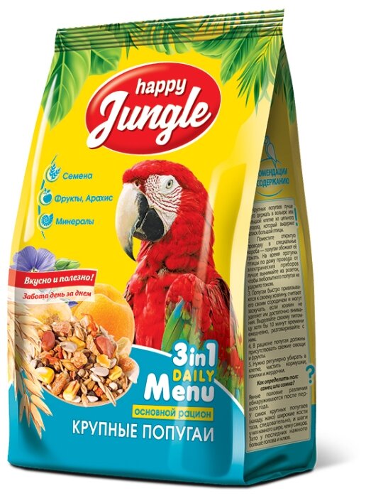 Happy Jungle Корм для крупных попугаев Основной рацион (фото modal 1)