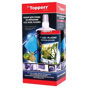 Набор Topperr 3024 чистящий спрей+сухая салфетка для экрана, для ноутбука (фото modal nav 1)