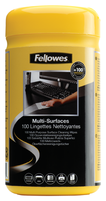 Fellowes Multi Surface Cleaning Wipes влажные салфетки 100 шт. для оргтехники (фото modal 2)