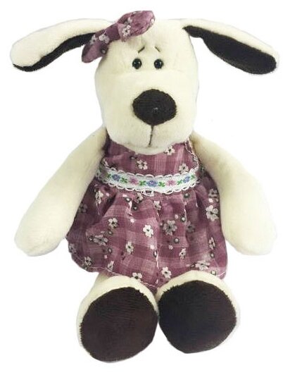 Мягкая игрушка ABtoys Собака в платье 16 см (фото modal 1)