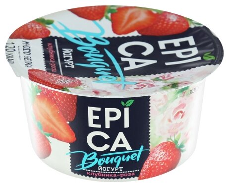 Йогурт EPICA bouquet клубника роза 4.8%, 130 г (фото modal 1)