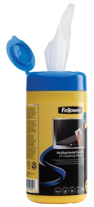 Fellowes Antibacterial Screen Cleaning Wipes влажные салфетки 100 шт. (фото modal 2)