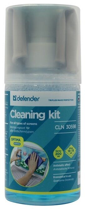 Набор Defender Screen Cleaning Kit CLN 30598 чистящий спрей+сухая салфетка для экрана (фото modal 7)