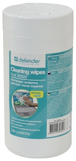 Defender Multipurpose Cleaning Wipes CLN 30322 влажные салфетки 100 шт. для экрана (фото modal 6)