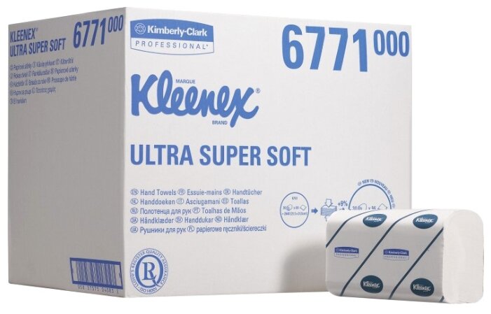 Полотенца бумажные Kleenex Ultra Super Soft 6771 трёхслойные белые в пачках (фото modal 2)