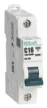 Автоматический выключатель DEKraft ВА-105 1P (B) 10kA (фото modal 1)