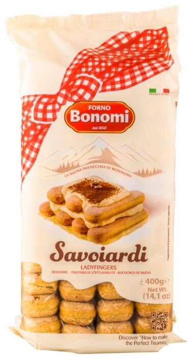 Печенье Forno Bonomi Савоярди Ladyfingers сахарное для тирамису, 400 г (фото modal 1)