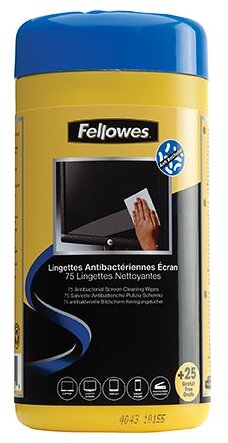 Fellowes Antibacterial Screen Cleaning Wipes влажные салфетки 100 шт. (фото modal 3)